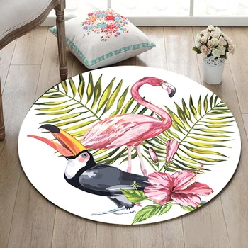 Round Living Room Carpets Children's Room Floor Area Rugs Bathroom Non-Slip Cushion Home Door Mat Tropical Flamingo And Leaves
Round Living Room Carpets Children's Room Floor Area Rugs Bathroom Non-Slip Cushion Home Door Mat Tropical Flamingo And Leaves