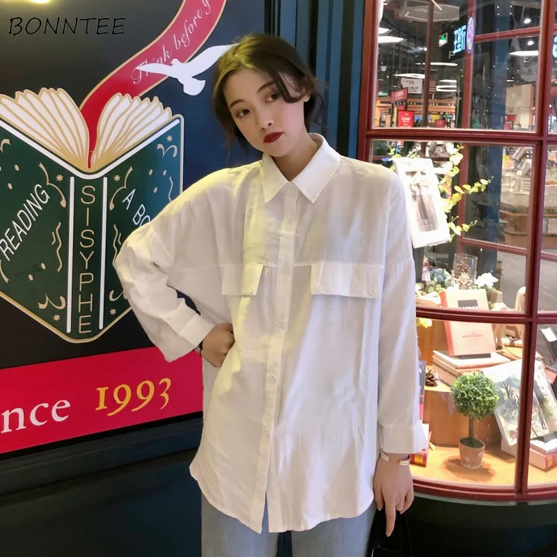 Shirts Women Solid Trendy Long Sleeve Loose All-match Clothing Womens Single Breasted Blouses Ladies Turn-Down Collar Shirt Chic
Shirts Women Solid Trendy Long Sleeve Loose All-match Clothing Womens Single Breasted Blouses Ladies Turn-Down Collar Shirt Chic