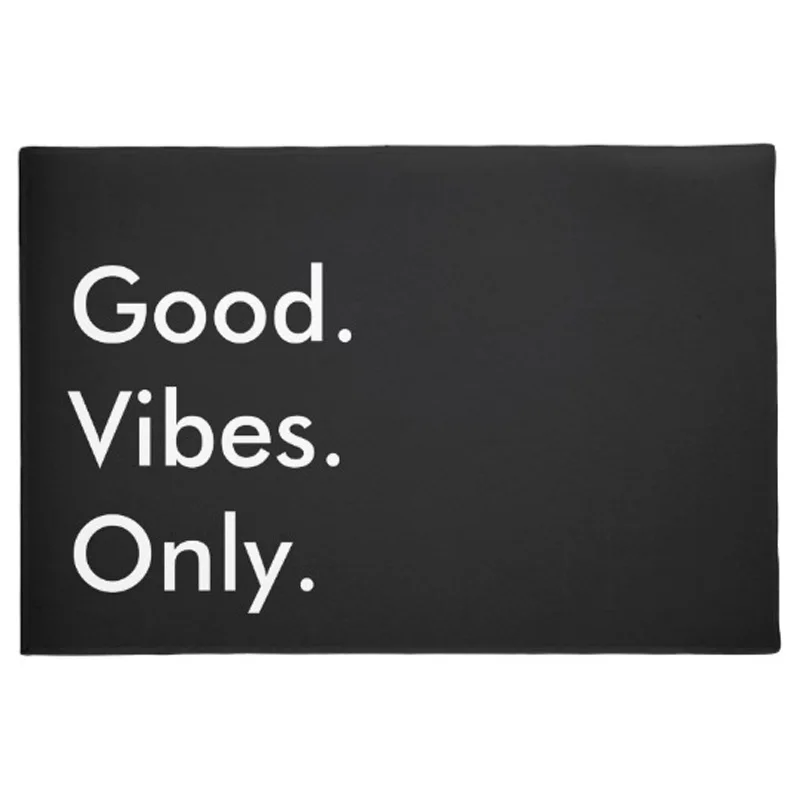 Good. Vibes. Only. Customizable Black And White Doormat Home Decoration Entry Non-slip Door Mat Rubber Washable Floor mat
Good. Vibes. Only. Customizable Black And White Doormat Home Decoration Entry Non-slip Door Mat Rubber Washable Floor mat
