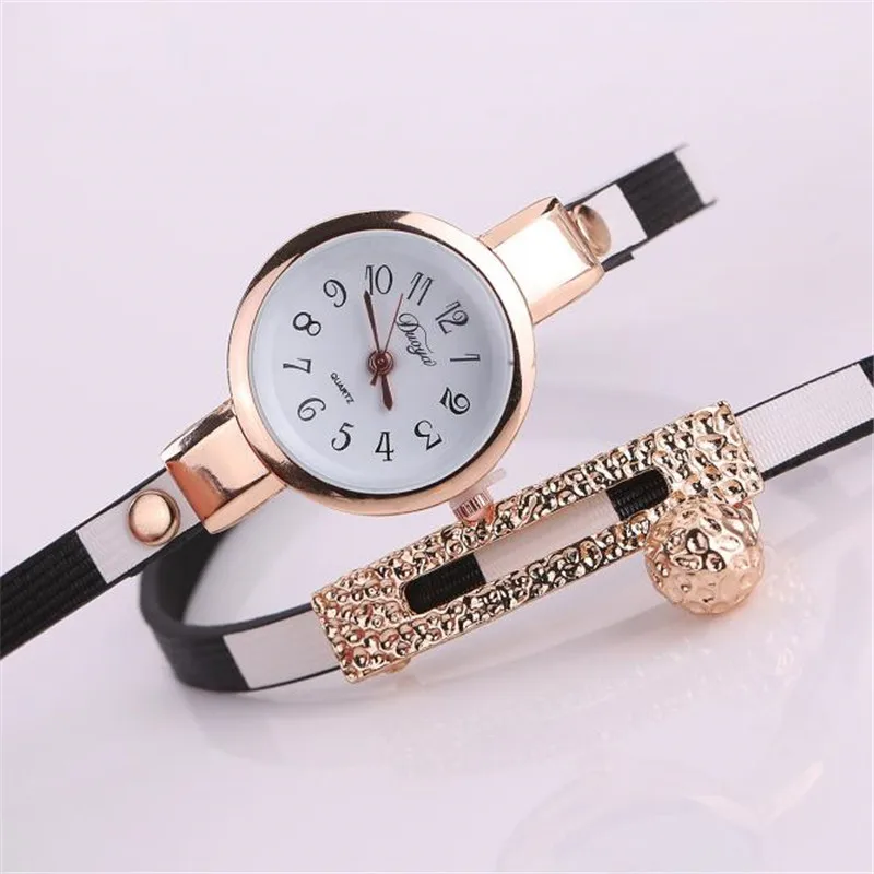 

Duoya Fashion Women Watch Leather Strap Charm Wrap Around Ladies Quartz WristWatch Pendant Digital Watch Bracelet Watches #W