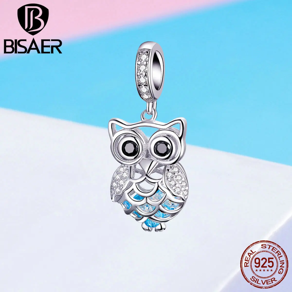 BISAER 100% 925 Sterling Silver Owl Beads Blue Cubic Zircon Charms Fit Bracelets Necklaces For Women Fashion DIY Jewelry ECC1124
BISAER 100% 925 Sterling Silver Owl Beads Blue Cubic Zircon Charms Fit Bracelets Necklaces For Women Fashion DIY Jewelry ECC1124