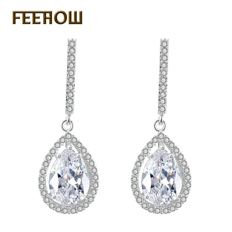 FEEHOW Fashion Water Drop CZ Zirconia Long Drop Earrings For Elegant Women Jewelry AAA Crystal Dangle Earring FWEP388
FEEHOW Fashion Water Drop CZ Zirconia Long Drop Earrings For Elegant Women Jewelry AAA Crystal Dangle Earring FWEP388