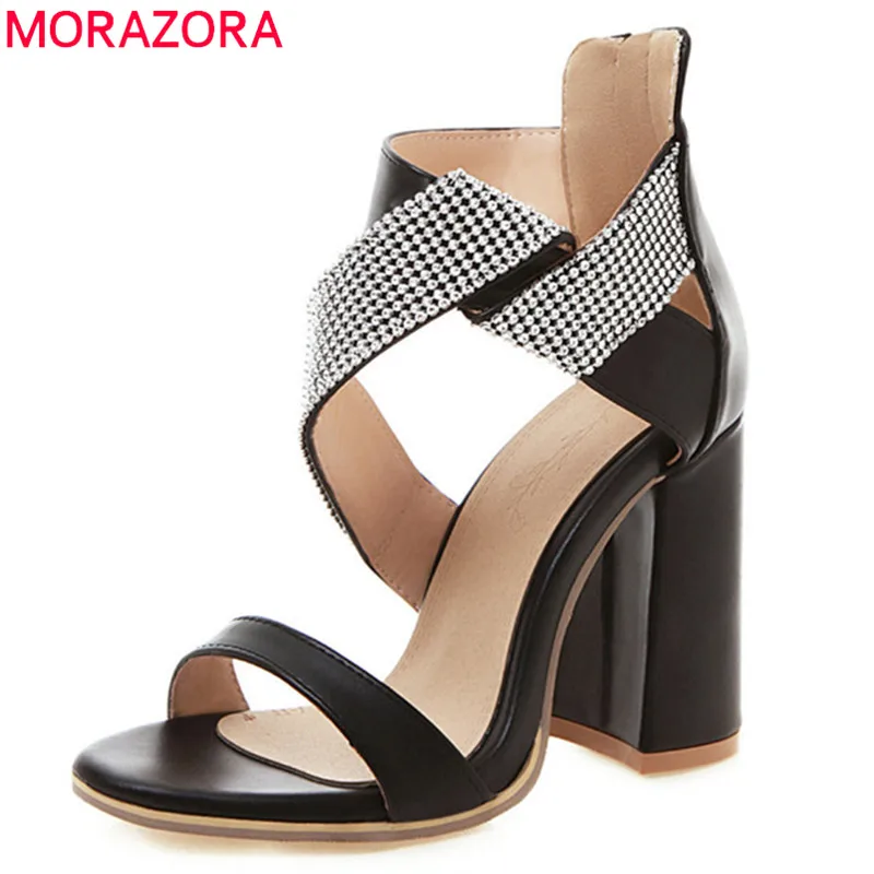 MORAZORA 2019 new arrival women sandals pu crystal high heels party wedding shoes simple zipper summer dress shoes ladies
MORAZORA 2019 new arrival women sandals pu crystal high heels party wedding shoes simple zipper summer dress shoes ladies
