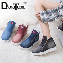 DORATASIA 2019 winter plus size 35-44 new warm women ankle denim boots ladies casual flat fur boots zipper non-slip shoes woman
DORATASIA 2019 winter plus size 35-44 new warm women ankle denim boots ladies casual flat fur boots zipper non-slip shoes woman