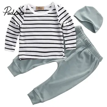 NEW Arrive Autumn 3PCS striped Set Newborn Kids Baby Boys Girls Outfits Clothes T-shirt +Pants Legging+Hat
NEW Arrive Autumn 3PCS striped Set Newborn Kids Baby Boys Girls Outfits Clothes T-shirt +Pants Legging+Hat