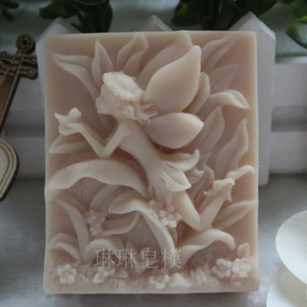 Grainrain Fairy Shaped Silicone Soap Molds Flexible Handmade Craft Candle Resin Mould