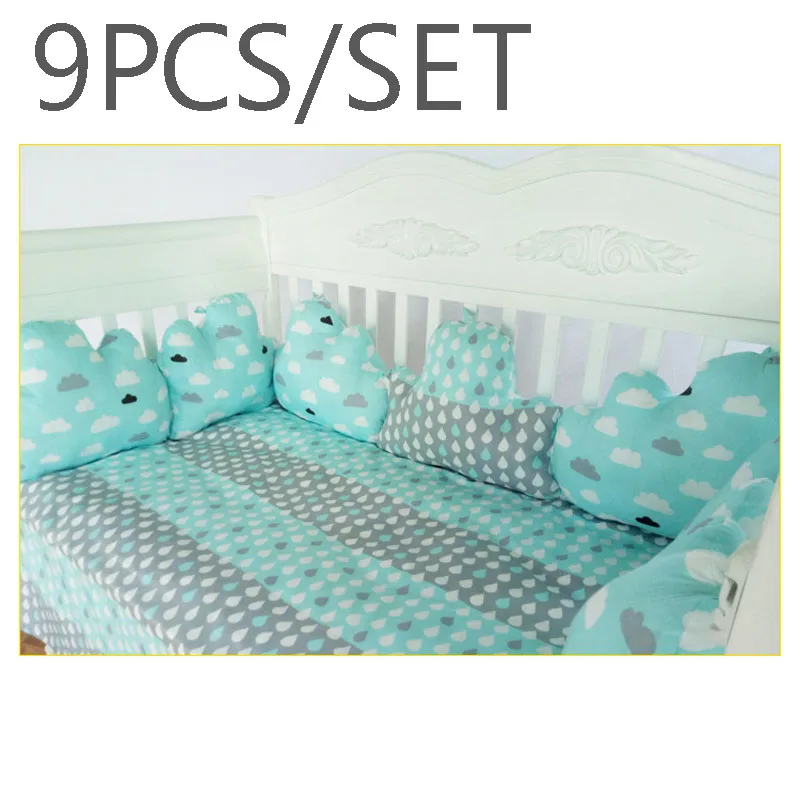 NEW 9pcs/set Baby Bedding Set 130*70cm cotton crib set bumpers pillow mattress back cushion children's bed cute cloud beds sets
NEW 9pcs/set Baby Bedding Set 130*70cm cotton crib set bumpers pillow mattress back cushion children's bed cute cloud beds sets