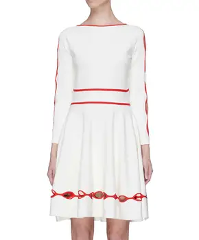 Hot Sale Women White Solid Cutwork Dress Fashion O-Neck Long Sleeve A-Line Dresses K1064
Hot Sale Women White Solid Cutwork Dress Fashion O-Neck Long Sleeve A-Line Dresses K1064