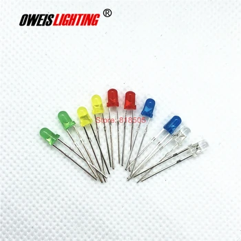 5 colors * 20pcs = 100PCS 3MM DIP LED kits F3 BLUE / RED / YELLOW / GREEN / WHITE ( short legs ) diffused 20mA light beads
5 colors * 20pcs = 100PCS 3MM DIP LED kits F3 BLUE / RED / YELLOW / GREEN / WHITE ( short legs ) diffused 20mA light beads