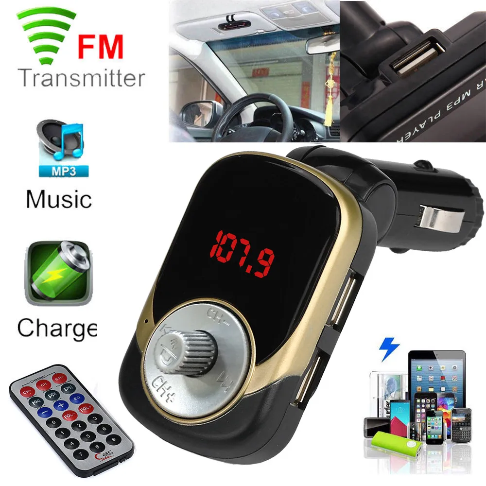 Car Auto Multifunction Wireless FM Transmitter Wireless Radio Adapter Dual USB Charger Mp3 Player Kit Handsfree Vintage Radio #0
Car Auto Multifunction Wireless FM Transmitter Wireless Radio Adapter Dual USB Charger Mp3 Player Kit Handsfree Vintage Radio #0