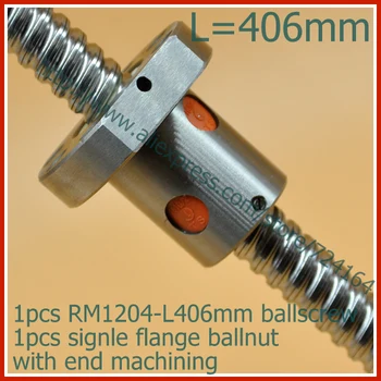 1pc Ball screw SFU1204 - L 406mm+ 1pc RM1204 Ballscrew Ball nut with standard processing for BK10 / BF10
1pc Ball screw SFU1204 - L 406mm+ 1pc RM1204 Ballscrew Ball nut with standard processing for BK10 / BF10