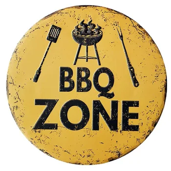 BBQ Barbecue Zone 12inch Round Metal Sign Novelty Cook Food Grill Home Wall Decor
BBQ Barbecue Zone 12inch Round Metal Sign Novelty Cook Food Grill Home Wall Decor