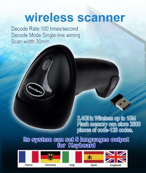 Free Shipping Wireless Barcode Scanner Bar Code Reader 2.4G 10m Laser Barcode Scanner Wireless/Wired For Windows CE
Free Shipping Wireless Barcode Scanner Bar Code Reader 2.4G 10m Laser Barcode Scanner Wireless/Wired For Windows CE