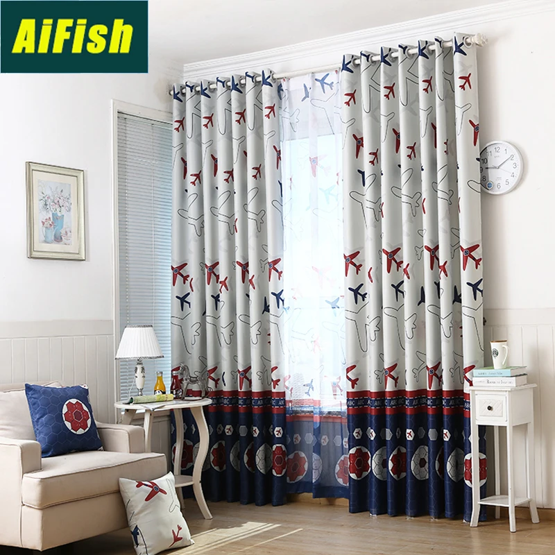 Cartoon Airplane Football Print Blackout Curtains for Children Bedroom Customized Sheer Voile Curtain Drapery for Boys Room 3343 
Cartoon Airplane Football Print Blackout Curtains for Children Bedroom Customized Sheer Voile Curtain Drapery for Boys Room 3343