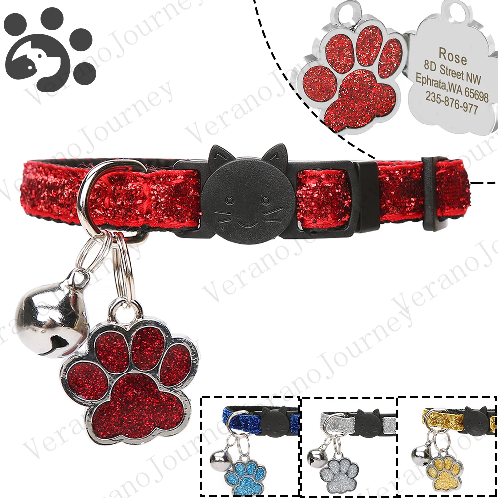 Personalized Cat Collar with Bell ID Tag for Small Dogs Cats Collar Adjustable Breakaway Pet Collars Costume Pet Supplies MP0102
Personalized Cat Collar with Bell ID Tag for Small Dogs Cats Collar Adjustable Breakaway Pet Collars Costume Pet Supplies MP0102