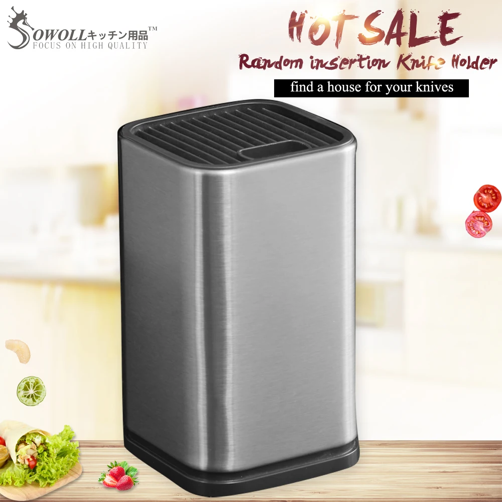 SOWOLL Stainless Steel Knife Holder Knife Block Universal Kitchen Chef Tool Holder 6" Knife Block Sooktops Tube Knife Shelf
SOWOLL Stainless Steel Knife Holder Knife Block Universal Kitchen Chef Tool Holder 6" Knife Block Sooktops Tube Knife Shelf