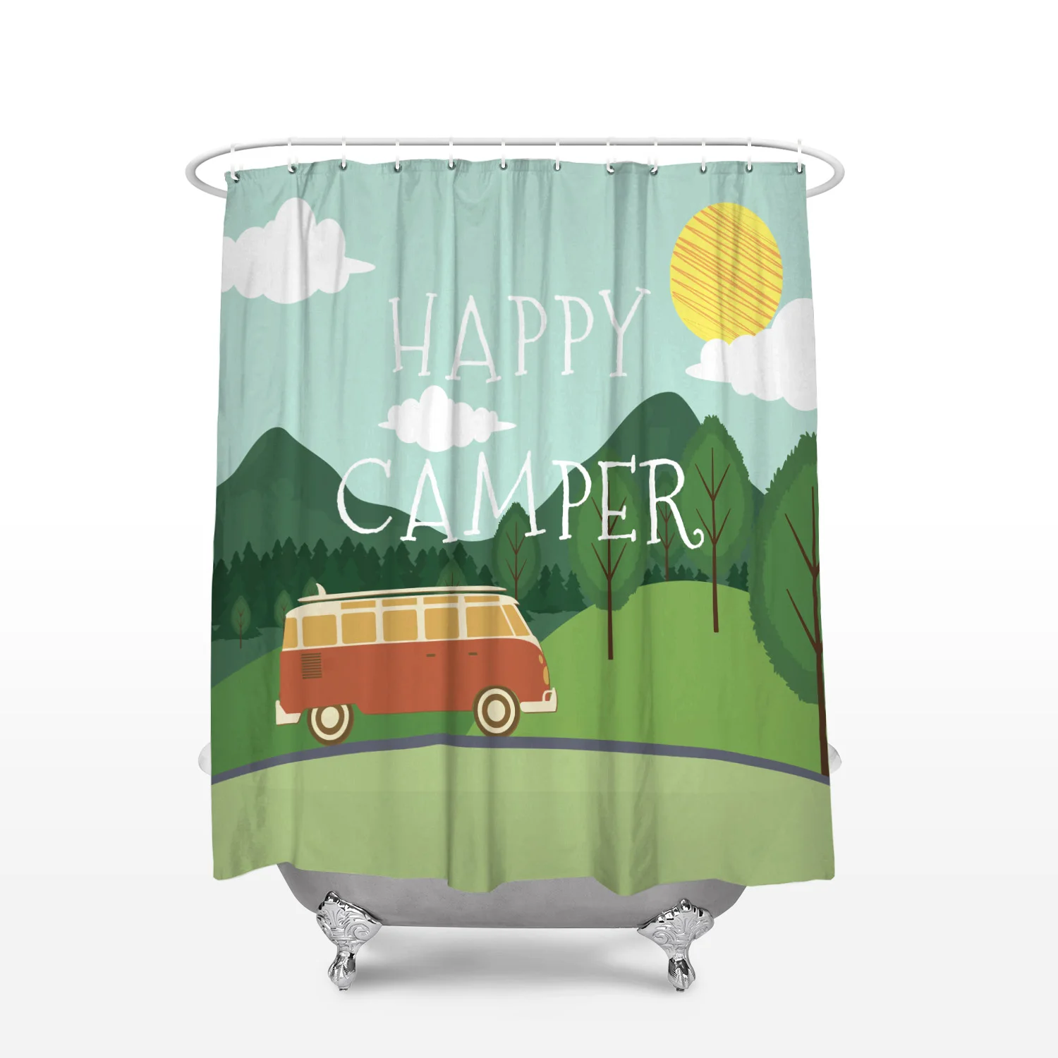 CHARMHOME Fabric Shower Curtain Home Decor Bathroom Accessories Happy Camper Cartoon Pattern Waterproof Polyester Bath Curtains
CHARMHOME Fabric Shower Curtain Home Decor Bathroom Accessories Happy Camper Cartoon Pattern Waterproof Polyester Bath Curtains