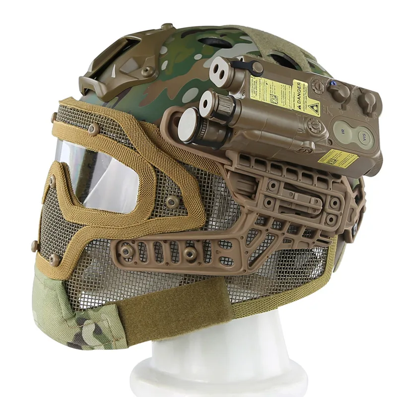 Military Tactical Helme Full Face Cover Protection Mask Helmet With Protective Goggle Airsoft Paintball Mesh Face Mask Helmet
Military Tactical Helme Full Face Cover Protection Mask Helmet With Protective Goggle Airsoft Paintball Mesh Face Mask Helmet