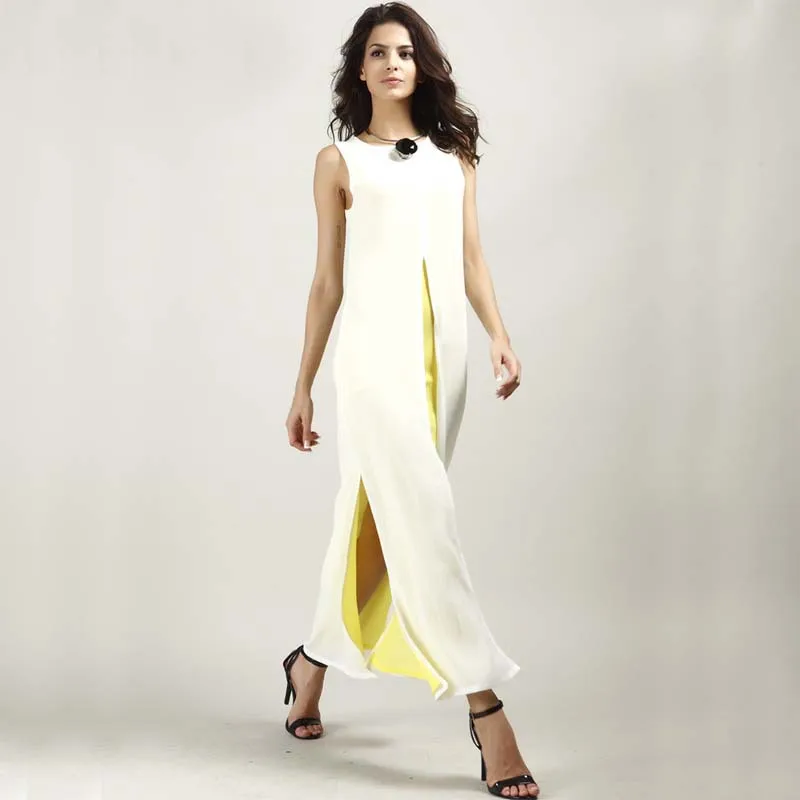 ARiby 2019 Summer New Women's DressOffice Lady Sleeveless Solid Chiffon Casual Open Fork Color O-Neck Loose Ankle-Length Dress
ARiby 2019 Summer New Women's DressOffice Lady Sleeveless Solid Chiffon Casual Open Fork Color O-Neck Loose Ankle-Length Dress