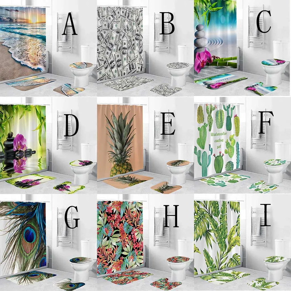 Shower Curtain Bathroom Decor 4pcs Cactus Leaves Non Slip Toilet Polyester Cover Mat Set Bathroom Shower Curtain Washable
Shower Curtain Bathroom Decor 4pcs Cactus Leaves Non Slip Toilet Polyester Cover Mat Set Bathroom Shower Curtain Washable