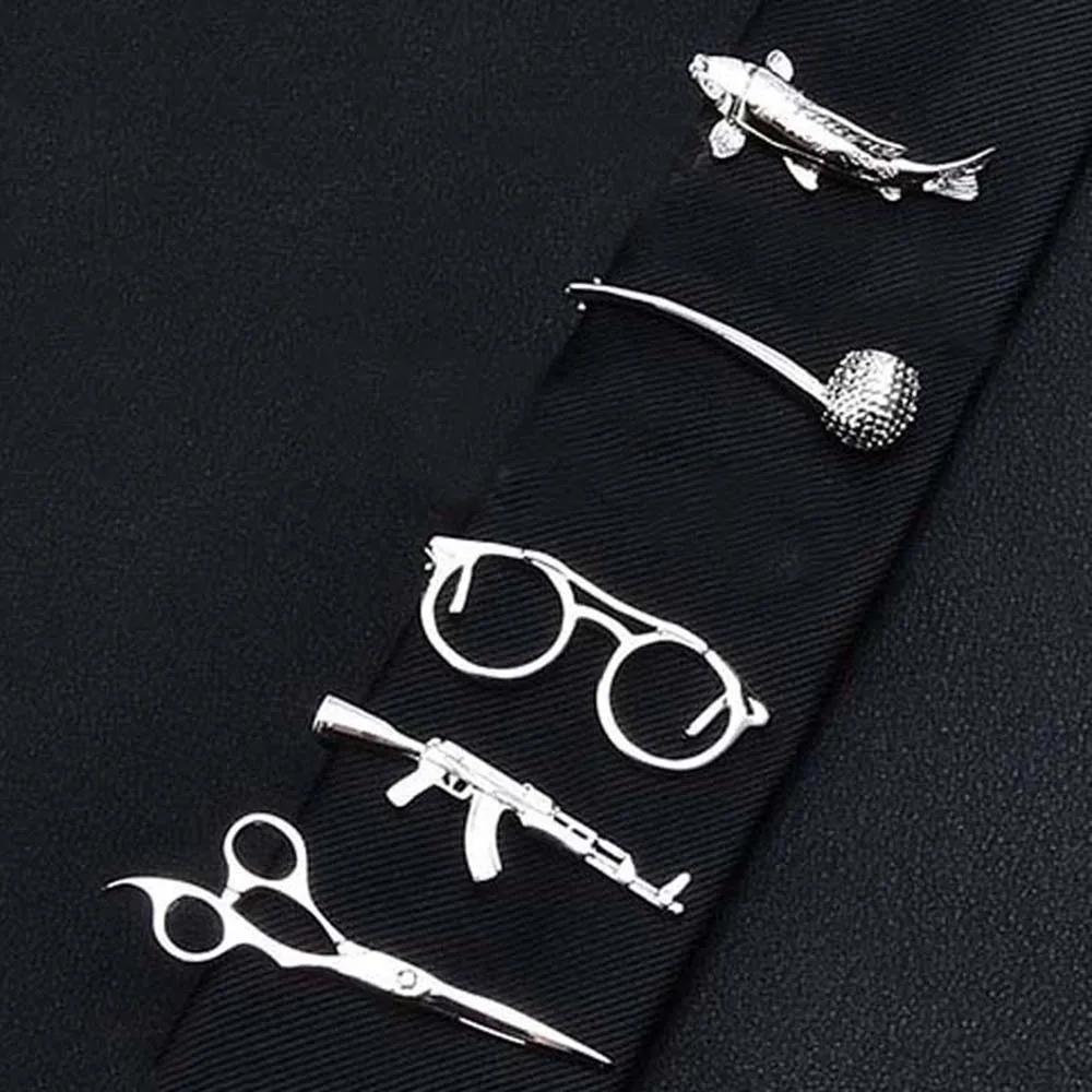 Metal Tone Men Tie Clip Glasses Fish Pipe Shape Simple Tie Clip for Men Tie Bar Business Men Necktie Clips Pin For Men's Gift
Metal Tone Men Tie Clip Glasses Fish Pipe Shape Simple Tie Clip for Men Tie Bar Business Men Necktie Clips Pin For Men's Gift