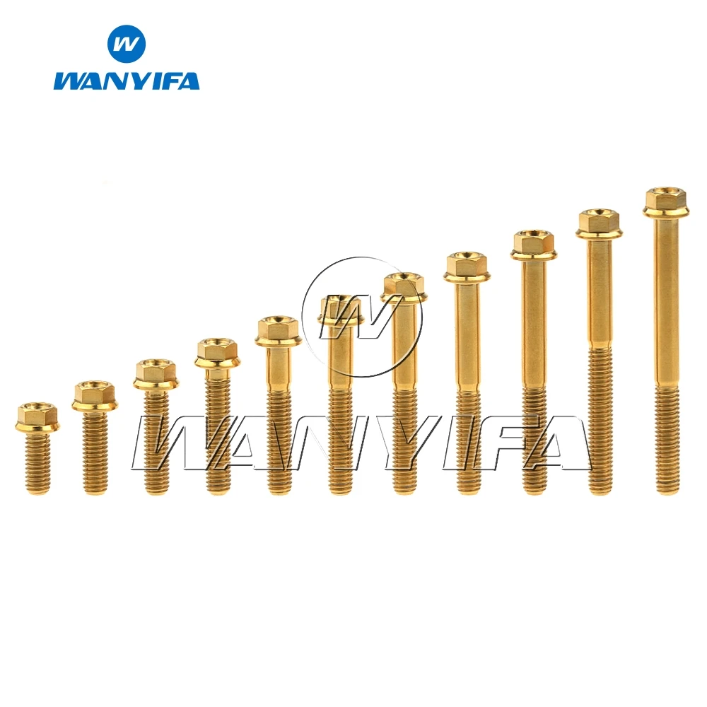 Wanyifa Titanium Bolts Screws M6x10 15 20 25 30 35 40 45 50 55 60 65mm Small Flange Hex for Bicycle Brake
Wanyifa Titanium Bolts Screws M6x10 15 20 25 30 35 40 45 50 55 60 65mm Small Flange Hex for Bicycle Brake