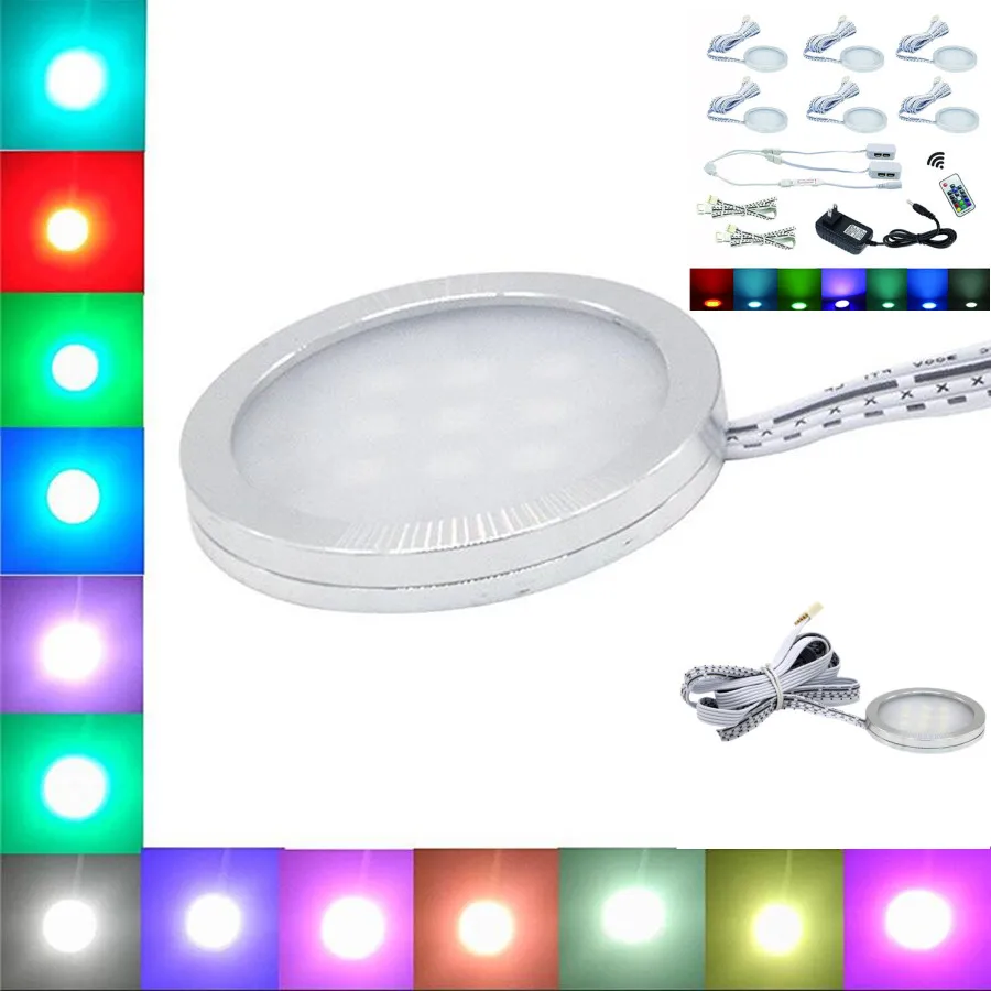 Бесплатная доставка 6 шт./компл. RGB меняющийся цвет светодиодный светильник для