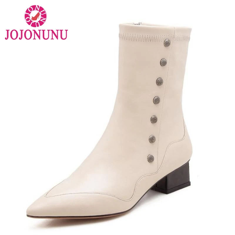 JOJONUNU Women Ankle Boots Genuine Leather Shoes Woman Winter High Heel Boots Sexy Ladies Pointed Toe Luxury Shoes Size 34-39
JOJONUNU Women Ankle Boots Genuine Leather Shoes Woman Winter High Heel Boots Sexy Ladies Pointed Toe Luxury Shoes Size 34-39