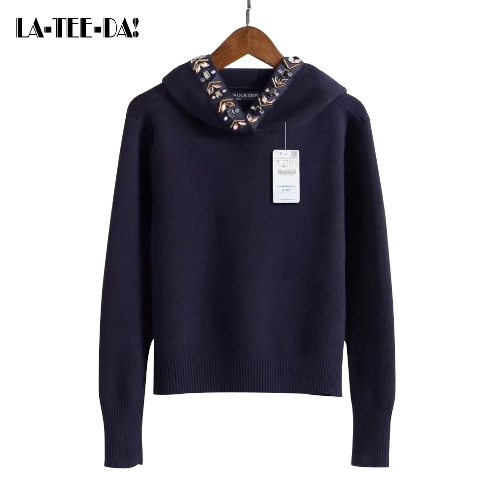 LTD1198371 ELYB New Pullover Fake Diamond Stones Hooded Knitted Sweater Women Streetwear O-Neck Knitting Loose Top Vestidos
LTD1198371 ELYB New Pullover Fake Diamond Stones Hooded Knitted Sweater Women Streetwear O-Neck Knitting Loose Top Vestidos