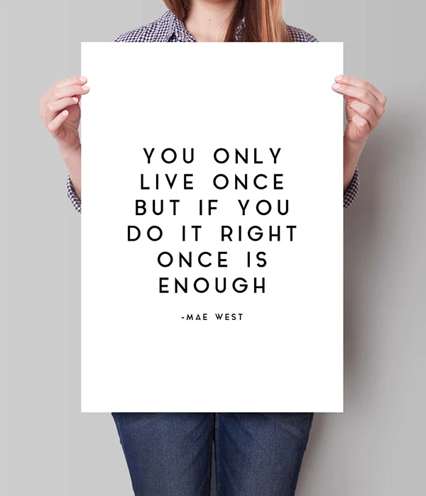 Mae West Quote - Sophisticated Woman Art - Film Star - Hollywood - Bedroom Decor - Wall Decor - Awesome Quote - Typography Print