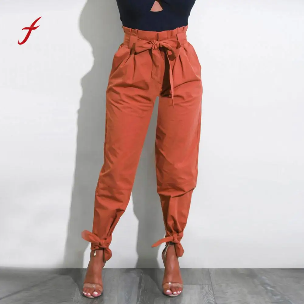 2019 Womens high waist pants pantalones mujer cintura alta Trousers Ladies Party Casual Pants Women's Solid Belt Lace Up joggers
2019 Womens high waist pants pantalones mujer cintura alta Trousers Ladies Party Casual Pants Women's Solid Belt Lace Up joggers
