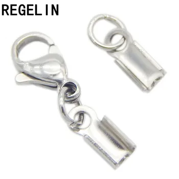 REGELIN Stainless Steel End Caps Hook Claps End Fastener Clasps 10pcs/lot Fit 3mm Cord Clips DIY Leather Bracelet Connector
REGELIN Stainless Steel End Caps Hook Claps End Fastener Clasps 10pcs/lot Fit 3mm Cord Clips DIY Leather Bracelet Connector
