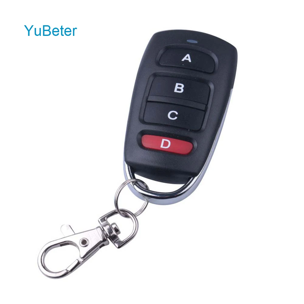 YuBeter 330/315/433MHZ ABCD Keys Wireless Remote Control For Electric Retractable Garage/Sliding Doors/Remote Control LED lights
YuBeter 330/315/433MHZ ABCD Keys Wireless Remote Control For Electric Retractable Garage/Sliding Doors/Remote Control LED lights