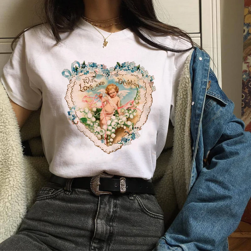 Kawaii Angel Print Women Vintage Tops Summer Plus Size Graphic Tees Tumblr Style Cotton Grunge Harajuku T Shirt Women Drop Ship
Kawaii Angel Print Women Vintage Tops Summer Plus Size Graphic Tees Tumblr Style Cotton Grunge Harajuku T Shirt Women Drop Ship