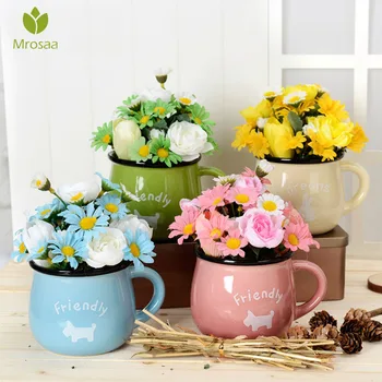 New Simulation Chrysanthemum Artificial Flowers Cup Ceramic Pot Pottery silk Bouquet Fake flower 4 Colors Home Decoration
New Simulation Chrysanthemum Artificial Flowers Cup Ceramic Pot Pottery silk Bouquet Fake flower 4 Colors Home Decoration