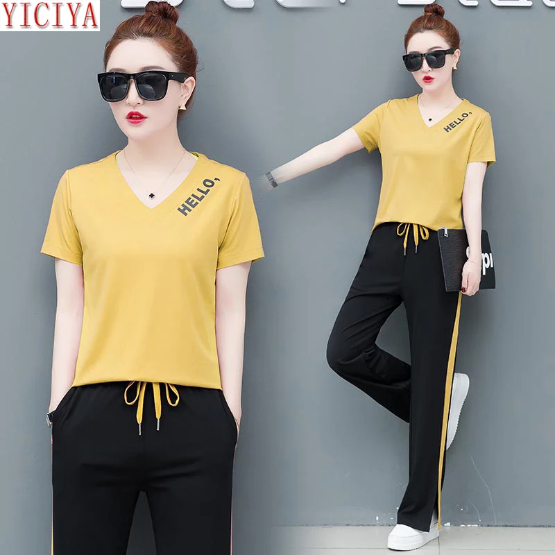 YICIYA 2019 Summer Two Piece Outfits Tracksuit Sportswear Co-ord Set for Women Top Shirt and Wide Pants Sets Plus Size Clothing
YICIYA 2019 Summer Two Piece Outfits Tracksuit Sportswear Co-ord Set for Women Top Shirt and Wide Pants Sets Plus Size Clothing