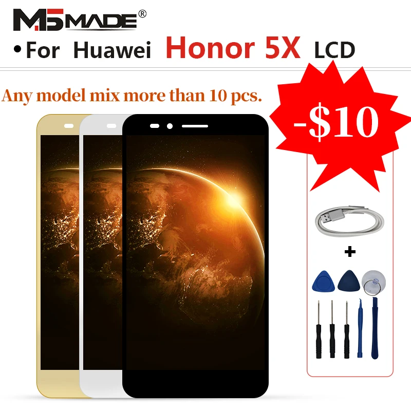 5.5" For HUAWEI Honor 5X LCD Display Touch Screen Digitizer Replacement Assembly Part For Honor 5X Screen With Frame
5.5" For HUAWEI Honor 5X LCD Display Touch Screen Digitizer Replacement Assembly Part For Honor 5X Screen With Frame