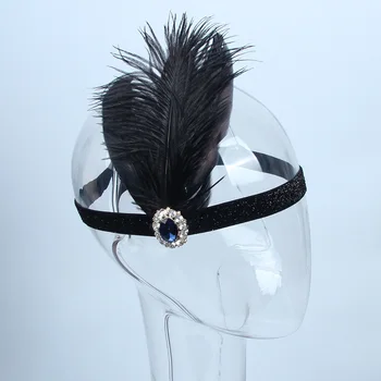 

1920s Feather Headband for Women Vintage Headpiece Feather Flapper Headband Great Gatsby Headdress carnival Hair Accessories