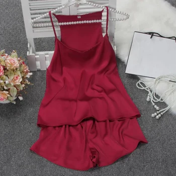 Sleeveless Vest&Shorts Set Solid O-Neck Nightwear Suit Faux Silk Women 2PCS Sleepwear Sleeveless Sexy Lingerie Home Wear M-XL
Sleeveless Vest&Shorts Set Solid O-Neck Nightwear Suit Faux Silk Women 2PCS Sleepwear Sleeveless Sexy Lingerie Home Wear M-XL