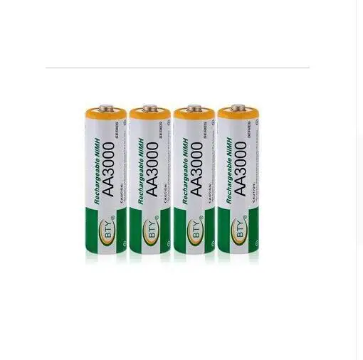 4x AA 3000 1 2 V качественная аккумуляторная батарея 3000mAh Ni MH перезаряжаемая 2A батареи