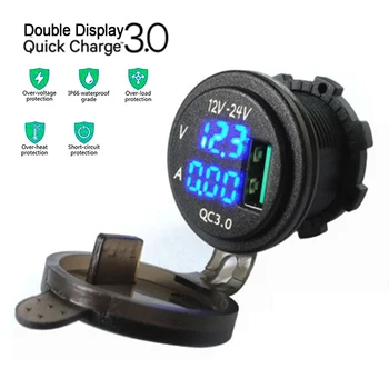 Quick Charge 3.0 Car Power Outlet with LED Voltage and Current Display IP66 Waterproof Car Charger Adapter for Car/Boats, Marine
Quick Charge 3.0 Car Power Outlet with LED Voltage and Current Display IP66 Waterproof Car Charger Adapter for Car/Boats, Marine