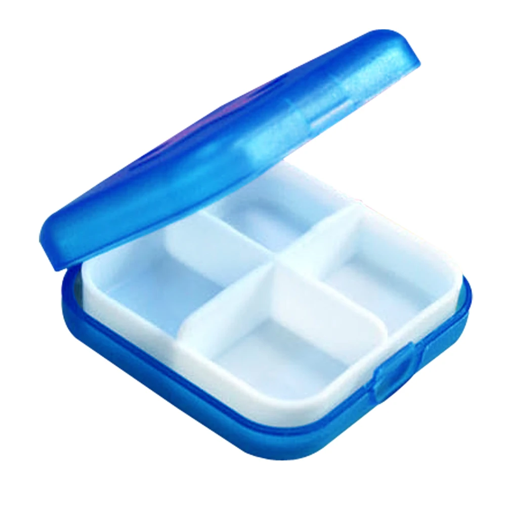 New 4 Slot Health Medicine Case Portable Organizer Blue Promotion Price | Красота и здоровье