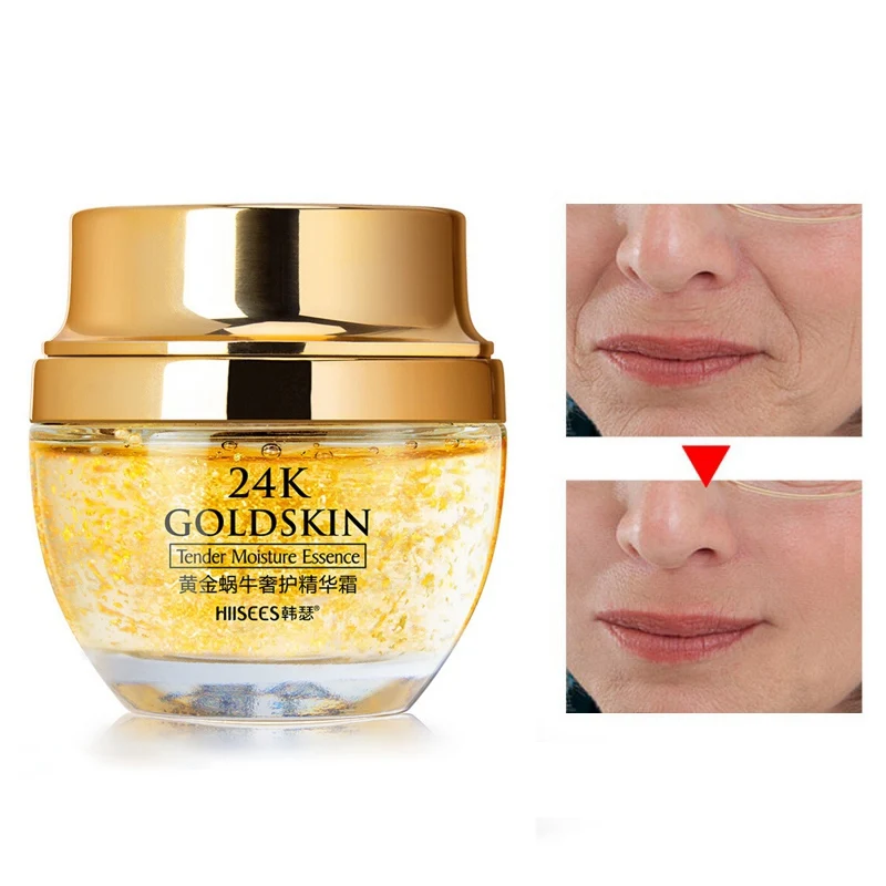 

24K Natural gold Snial moisturizing facial cream essence Serum skin care anti-aging anti-wrinkle whiten skin treatment moist
