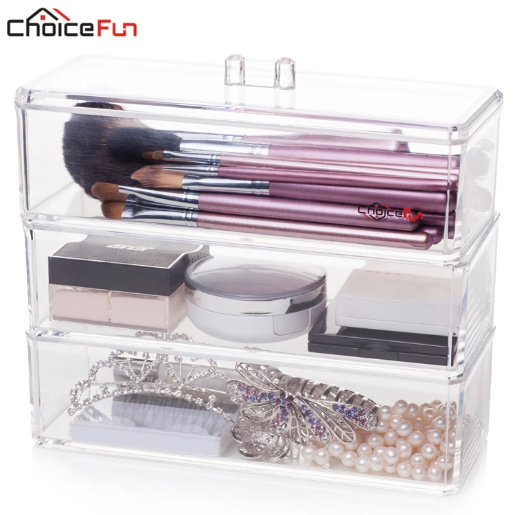 CHOICEFUN 3 Layers Clear Plastic Stack Sewing Nail Polish Makeup Brush Organizer Acrylic Cosmetic Makeup Storage Box With Lid
CHOICEFUN 3 Layers Clear Plastic Stack Sewing Nail Polish Makeup Brush Organizer Acrylic Cosmetic Makeup Storage Box With Lid