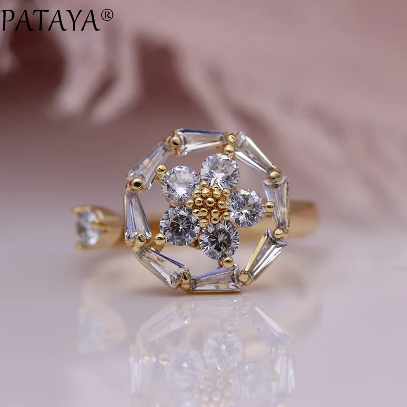 PATAYA New Octagon Rotating Rings 585 Rose Gold Women Wedding Fashion Jewelry White Natural Zircon Up Opening Decompressed Rings
PATAYA New Octagon Rotating Rings 585 Rose Gold Women Wedding Fashion Jewelry White Natural Zircon Up Opening Decompressed Rings