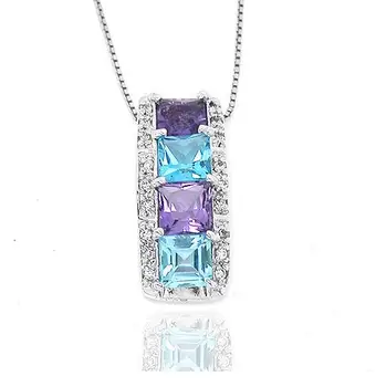 Gem necklace pendant Free shipping Natural blue topaz,amethyst necklace pendant 925 sterling silver 0.4ct*4pcs gems #CY18090105
Gem necklace pendant Free shipping Natural blue topaz,amethyst necklace pendant 925 sterling silver 0.4ct*4pcs gems #CY18090105