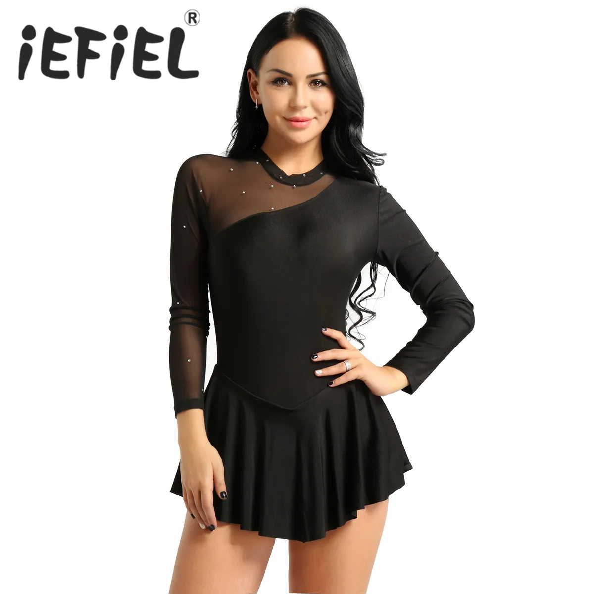 Newest Female Women Adult Long Sleeve Neck Halter Backless Skating Dress Ballet Dance Gymnastics Leotard Tutu Performance Dress
Newest Female Women Adult Long Sleeve Neck Halter Backless Skating Dress Ballet Dance Gymnastics Leotard Tutu Performance Dress