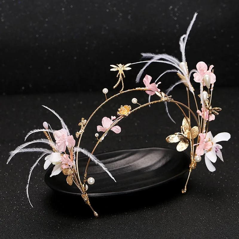 Gold Dragonfly Pink Flower Hairband Bridal Tiara and Crown Simulated Pearl Headbands Headdress Wedding Bride Hair Accessories SL
Gold Dragonfly Pink Flower Hairband Bridal Tiara and Crown Simulated Pearl Headbands Headdress Wedding Bride Hair Accessories SL