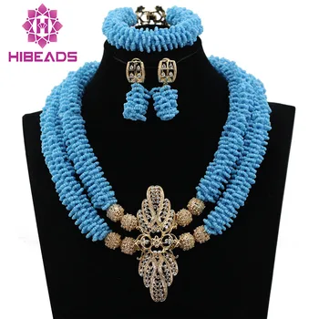 Amazing Blue Nigerian Wedding Beads Jewelry Set African Costume Jewellery Sets New for Brides Free Shipping WD039 
Amazing Blue Nigerian Wedding Beads Jewelry Set African Costume Jewellery Sets New for Brides Free Shipping WD039