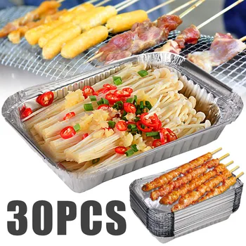 Mayitr 30pcs Disposable BBQ Drip Pan Tray Aluminum Foil Grease Catch Pans Replacement Liner Trays without Cover For BBQ Tools
Mayitr 30pcs Disposable BBQ Drip Pan Tray Aluminum Foil Grease Catch Pans Replacement Liner Trays without Cover For BBQ Tools